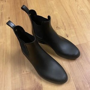 Sam Edelman Tinsley Chelsea Matte Black Rain Boots Booties Size 7 Women's bin